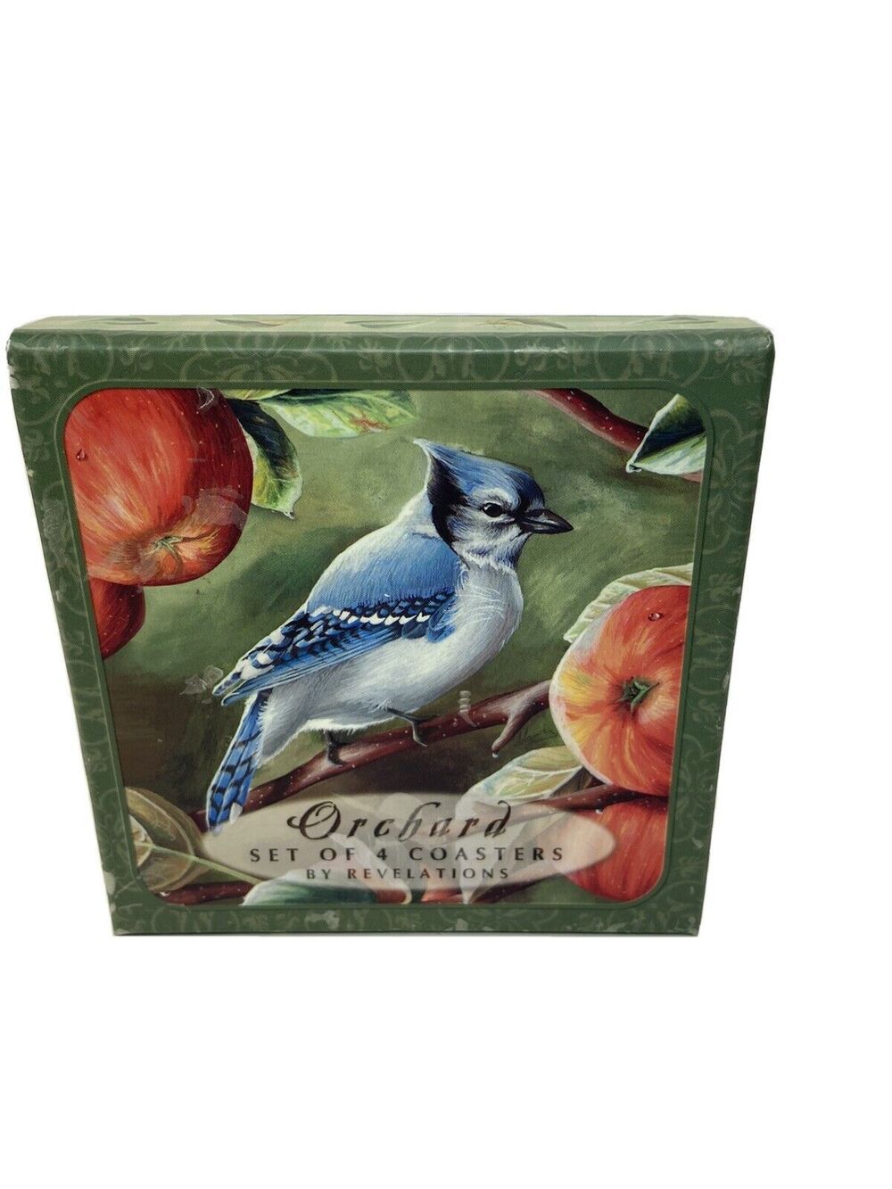 Set of Four 4 inch Bird Themed Party Coasters In Gift box
